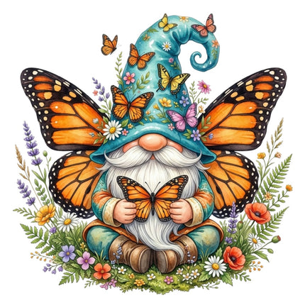 butterfly gnome fabric panel