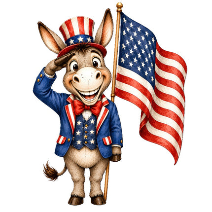 patriotic donkey fabric panel