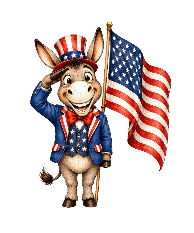patriotic donkey fabric panel