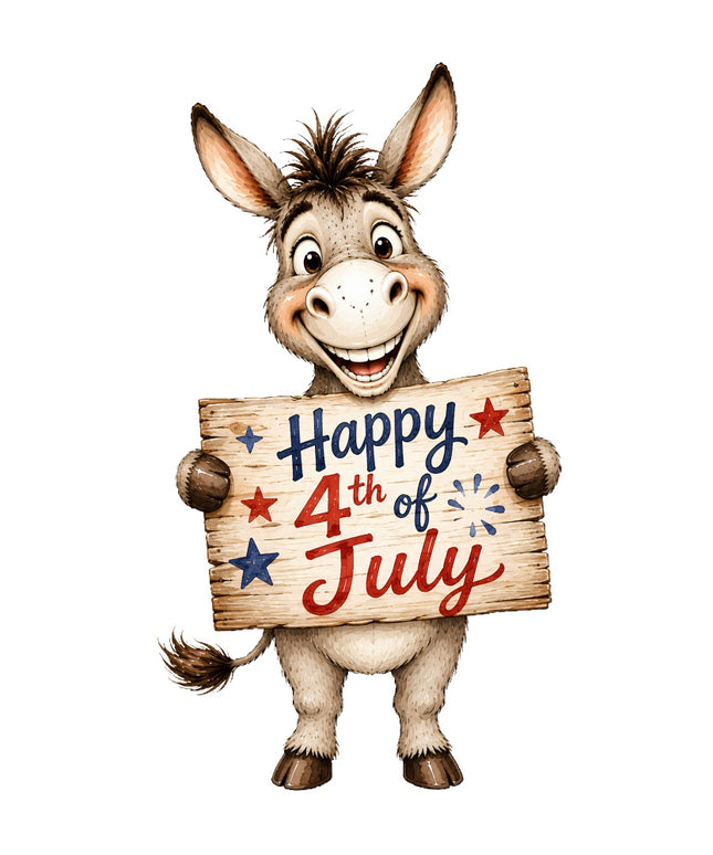 patriotic donkey fabric panel