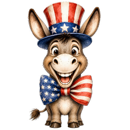 patriotic donkey fabric panel