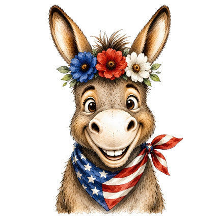 patriotic donkey fabric panel