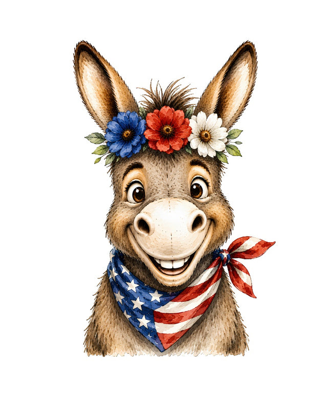 patriotic donkey fabric panel