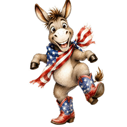 patriotic donkey fabric panel