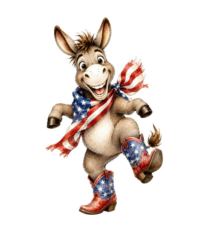 patriotic donkey fabric panel