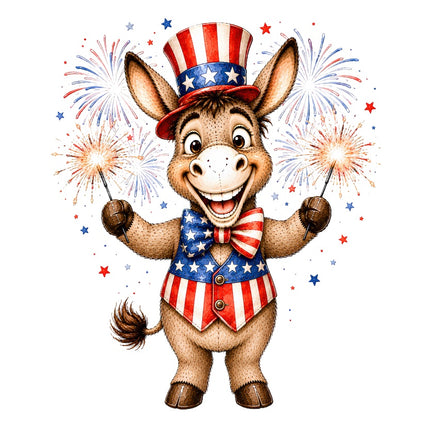 patriotic donkey fabric panel