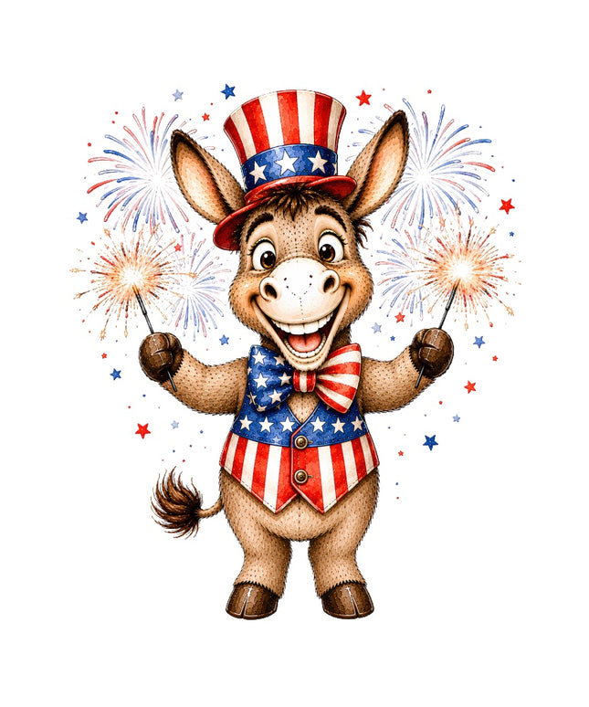 patriotic donkey fabric panel