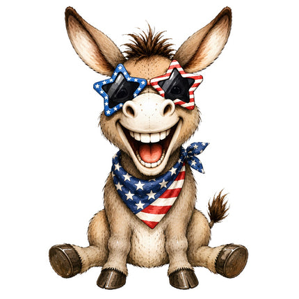 patriotic donkey fabric panel