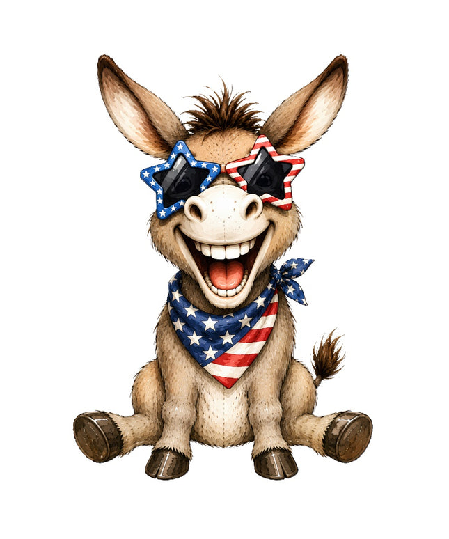 patriotic donkey fabric panel