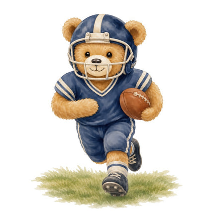 football teddy bear fabric panel