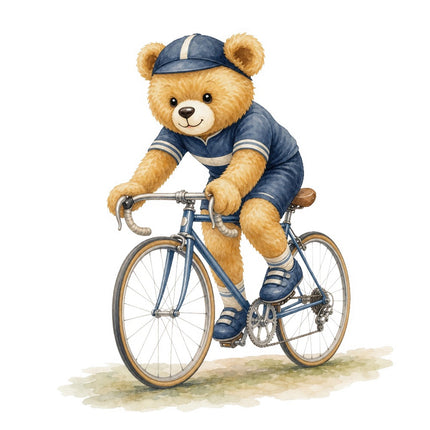 Bicycle Teddy Bear 100% Cotton Fabric Panel Block FLIP-ARS215