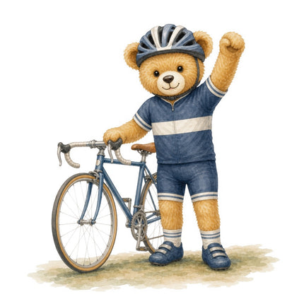 Bicycle Teddy Bear 100% Cotton Fabric Panel Block FLIP-ARS216