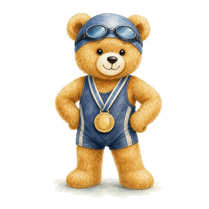 swimmer bear fabric panel