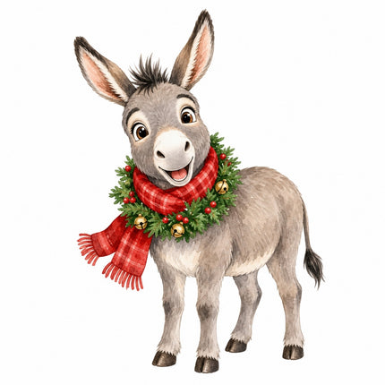 Christmas donkey quilt block