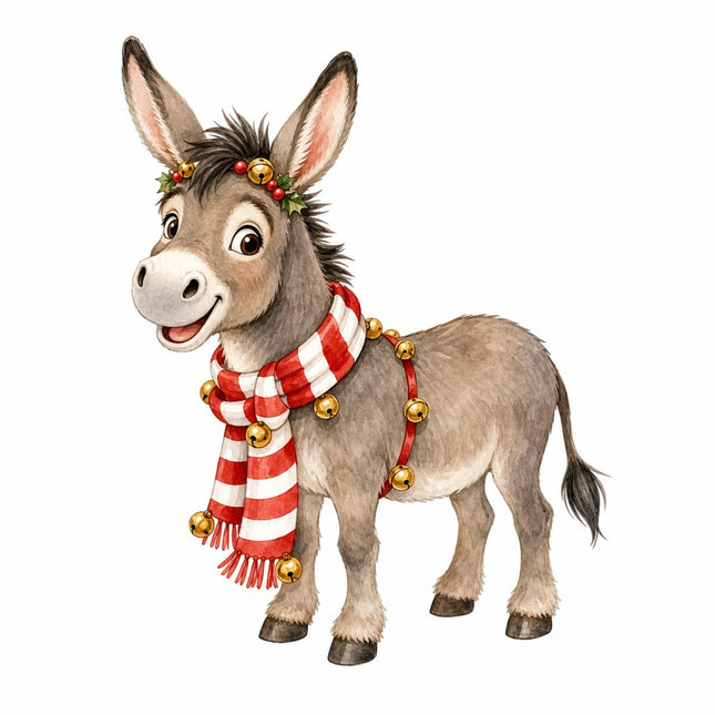 Christmas donkey quilt block