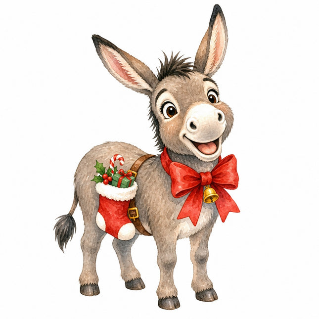 Christmas donkey quilt block