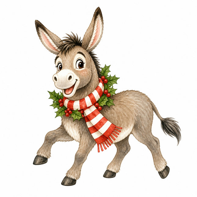 Christmas donkey quilt block