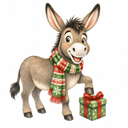 Holiday donkey fabric panel