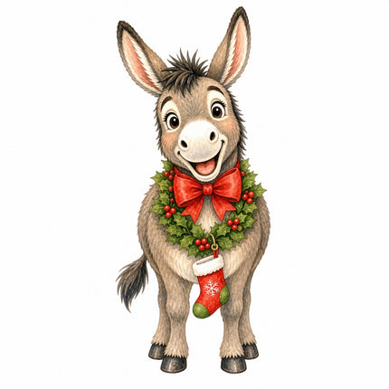 Christmas donkey quilt block