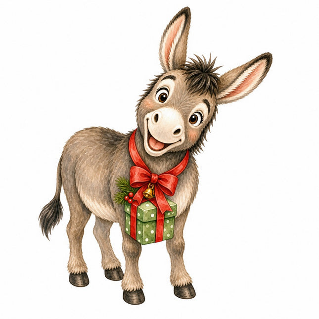 Holiday donkey fabric panel