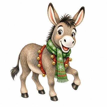 Holiday donkey fabric panel