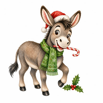 Holiday donkey fabric panel