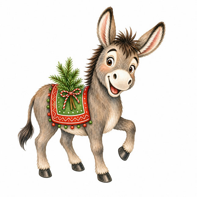 Holiday donkey fabric panel