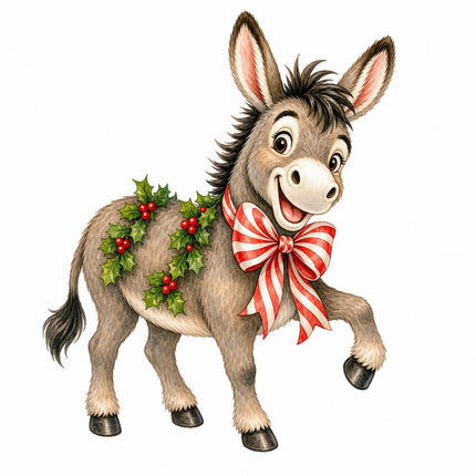 Holiday donkey fabric panel