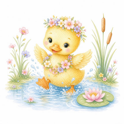 pond duckling fabric panel