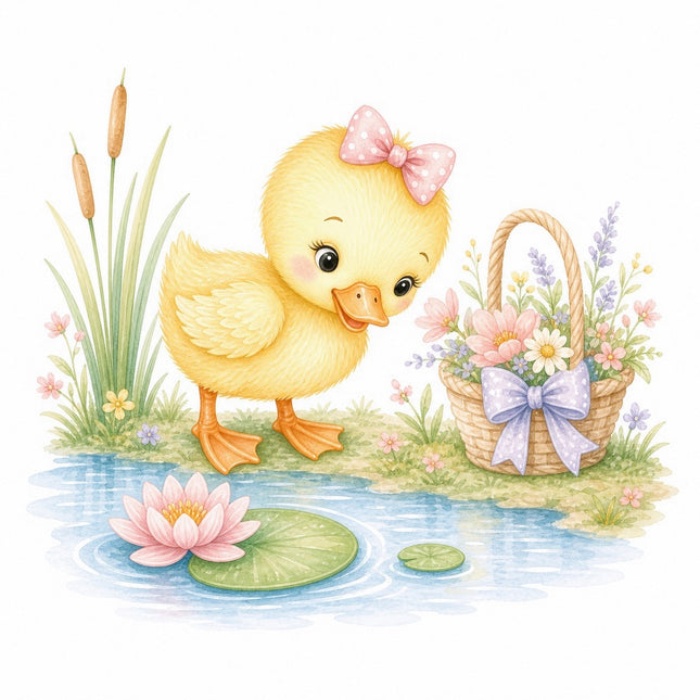 pond duckling fabric panel