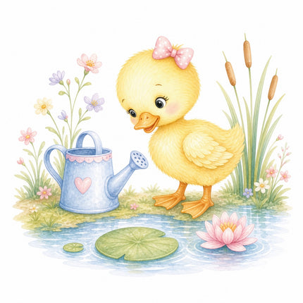 girl duckling quilt block