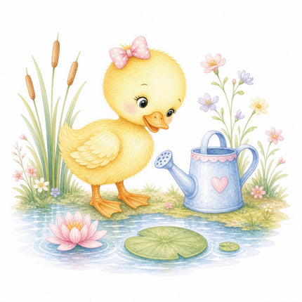 pond duckling fabric panel
