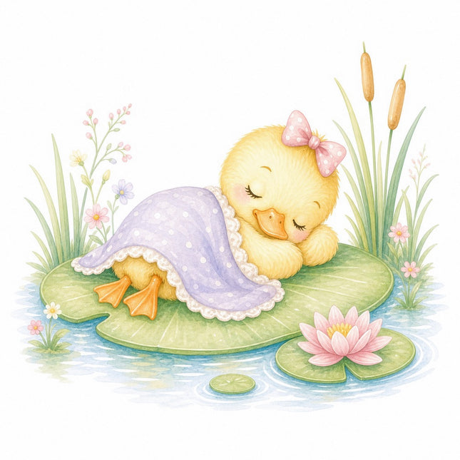 yellow duckling fabric panel