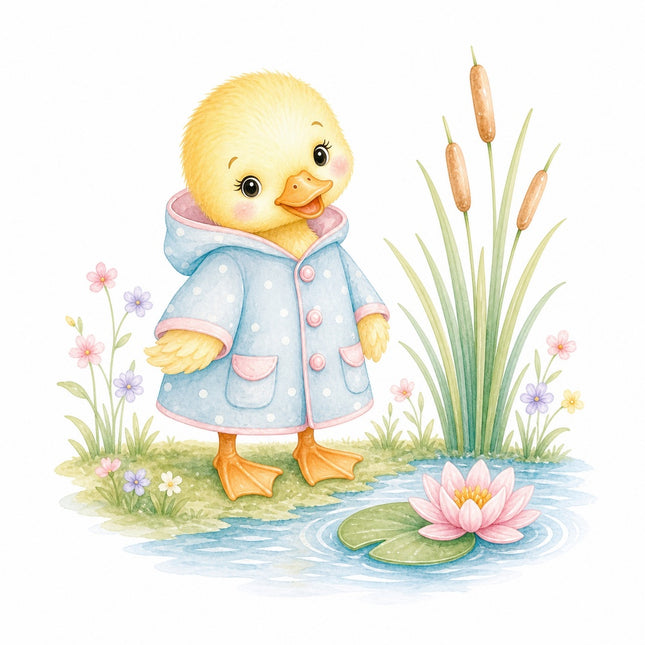 girl duckling quilt square
