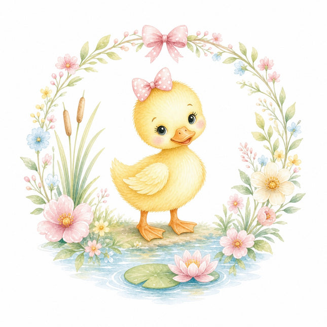 girl duckling quilt block