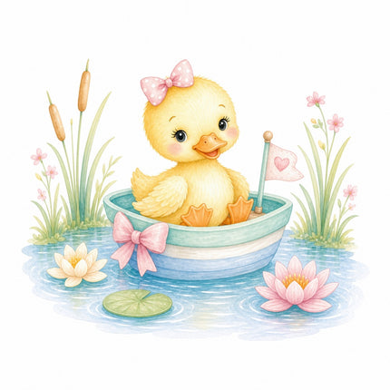 girl duckling quilt block