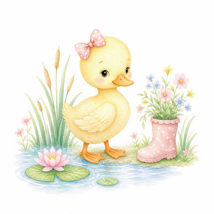 pond duckling fabric panel