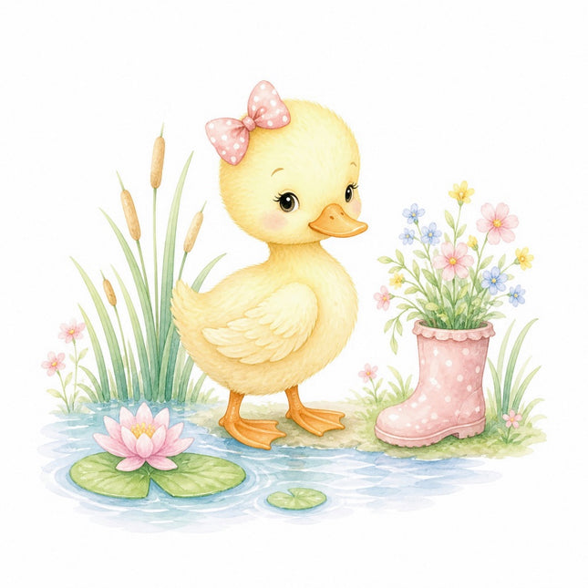pond duckling fabric panel