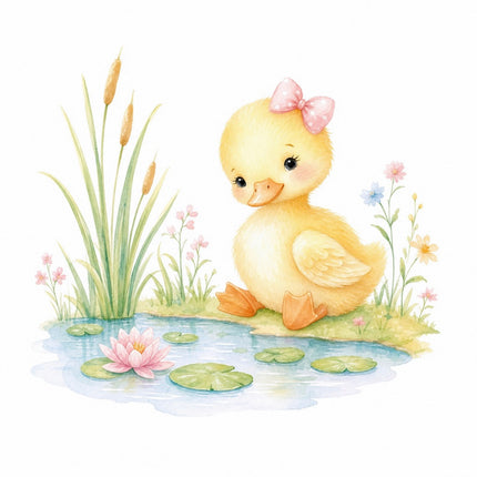 pond duckling fabric panel