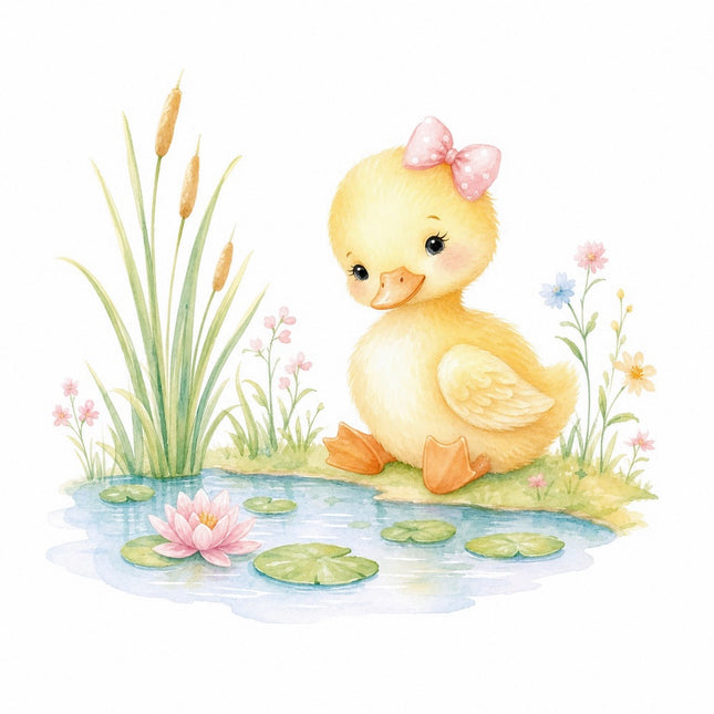 pond duckling fabric panel