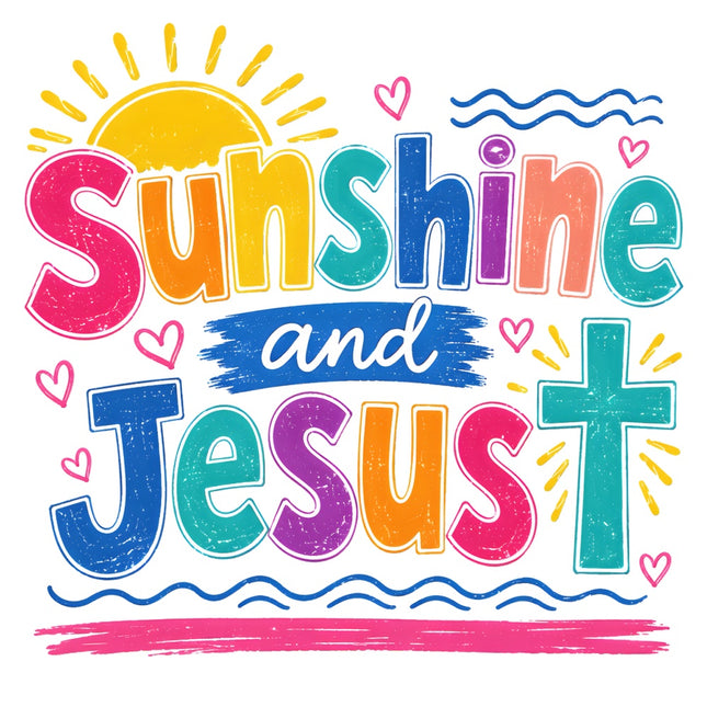 sunshine and Jesus fabric panel