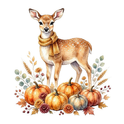 autumn deer fabric panel