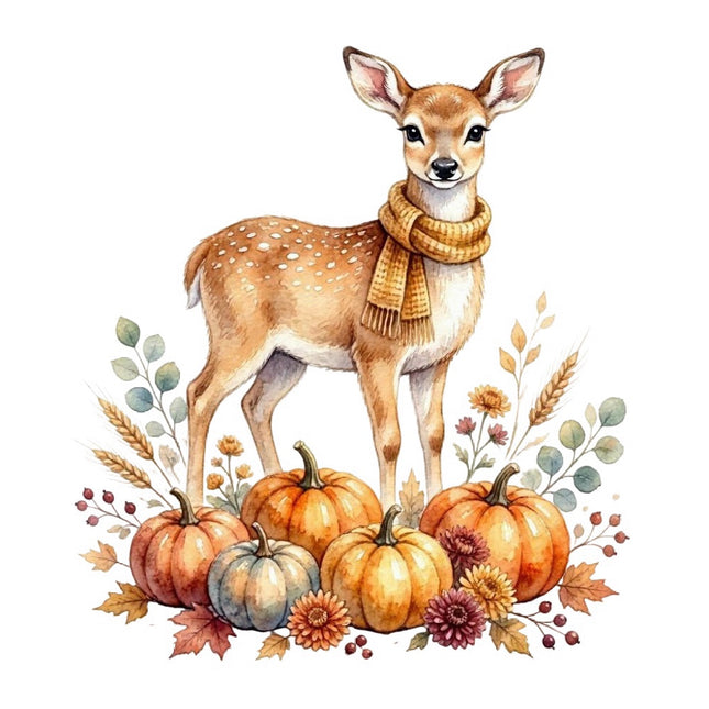 autumn deer fabric panel
