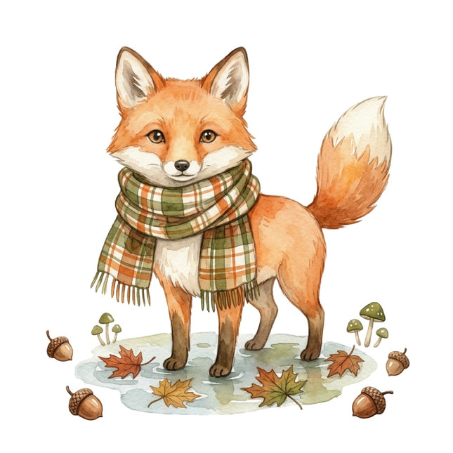 autumn fox fabric panel