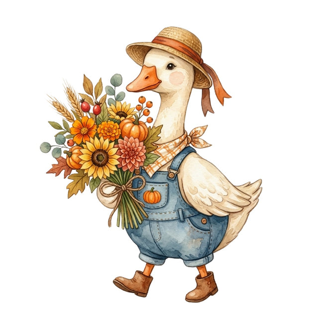 autumn goose fabric panel