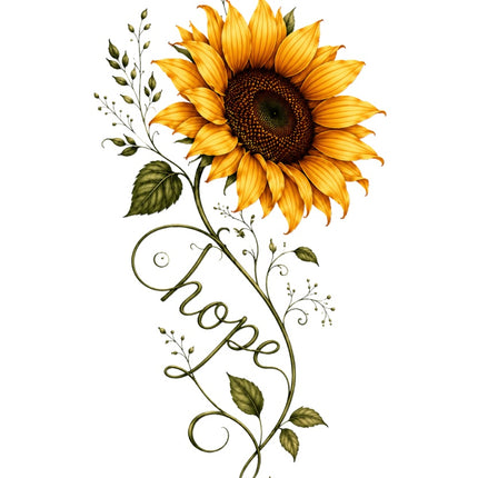 hope sunflower fabric panel