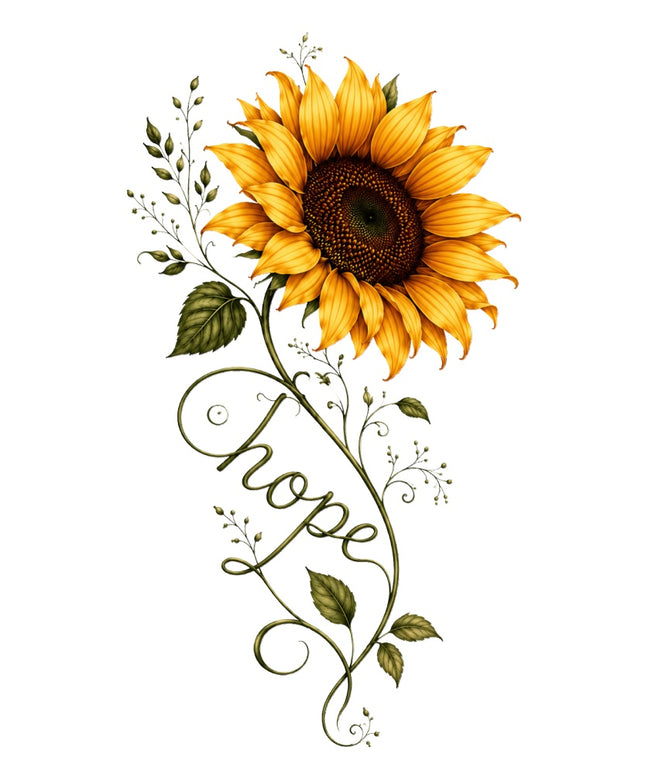 hope sunflower fabric panel