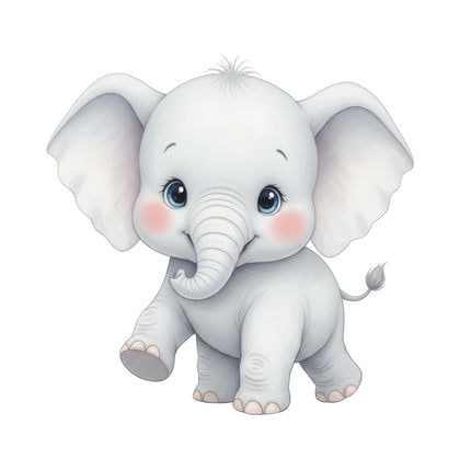 Elephant 100% Cotton Fabric Panel Block Quilt Square ARS309
