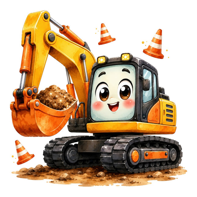 kawaii excavator fabric panel