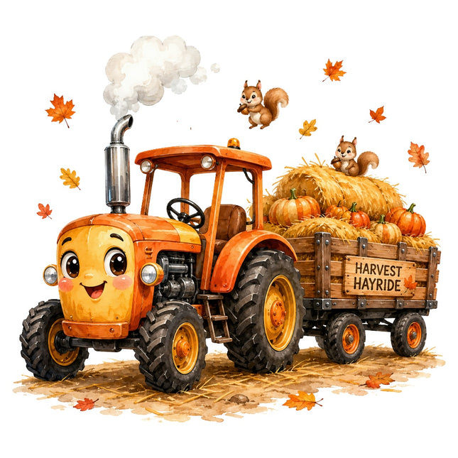 kawaii tractor fabric panel